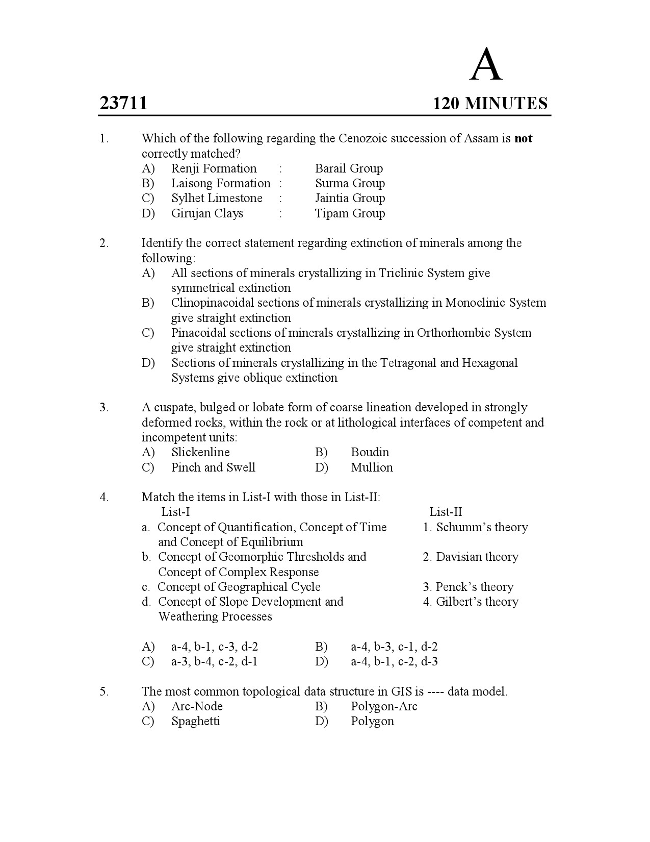 Kerala SET Geology Exam Question Paper July 2023 1