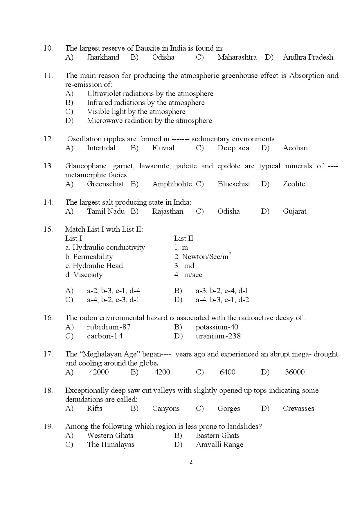 Kerala SET Geology Exam Question Paper July 2024 2