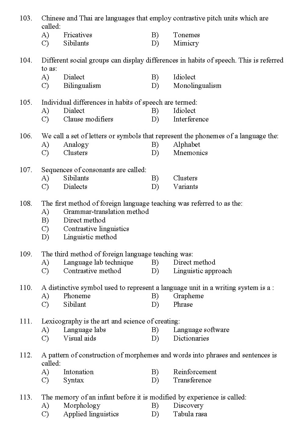 Kerala SET German Exam 2011 Question Code 91112 11