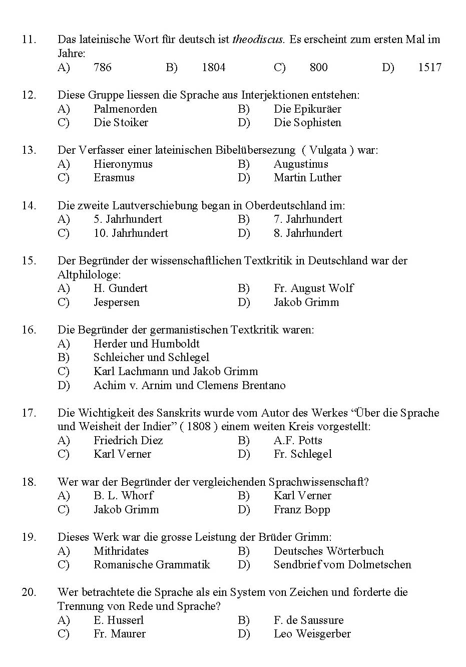 Kerala SET German Exam 2011 Question Code 91112 2
