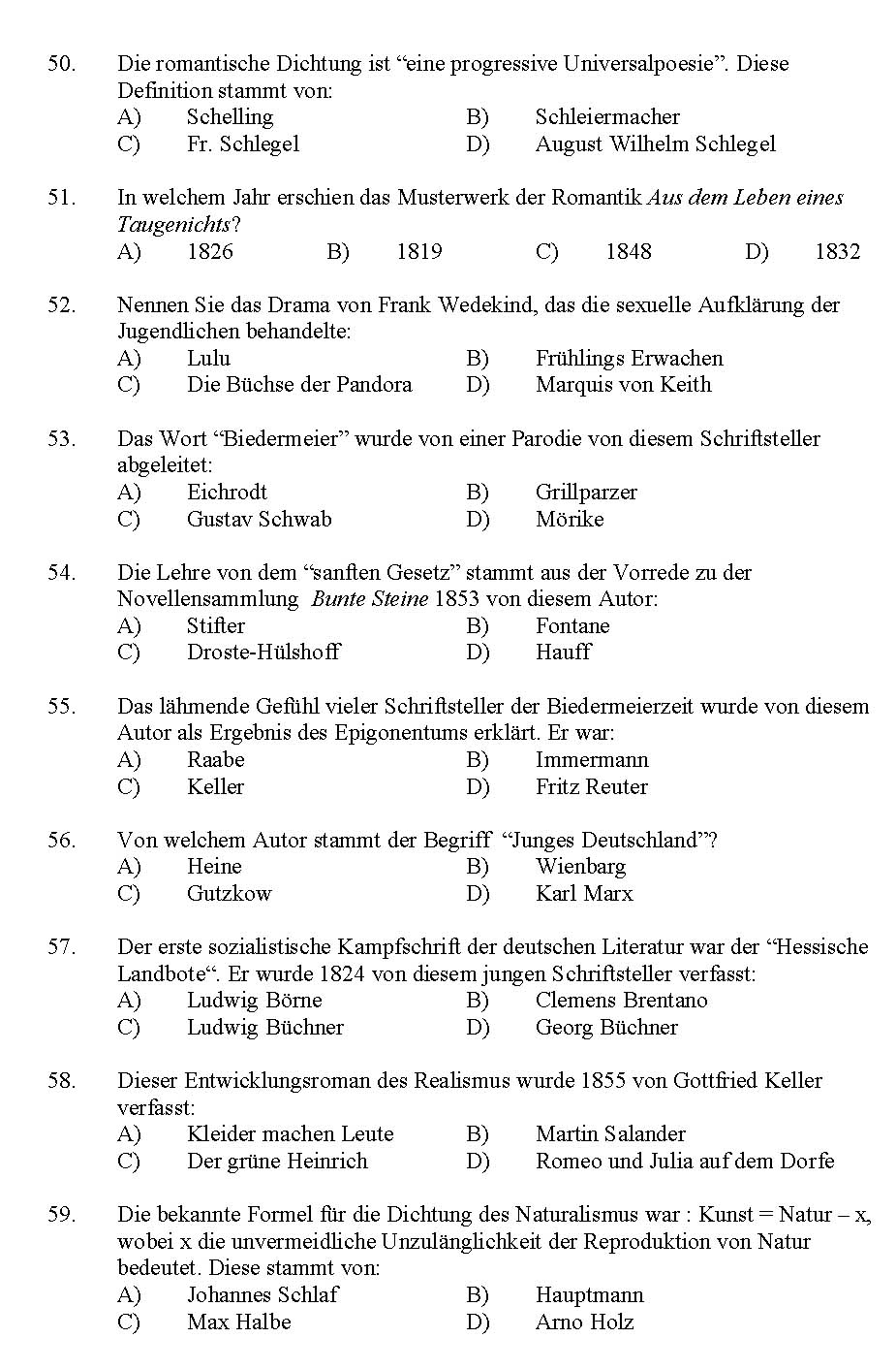 Kerala SET German Exam 2011 Question Code 91112 6