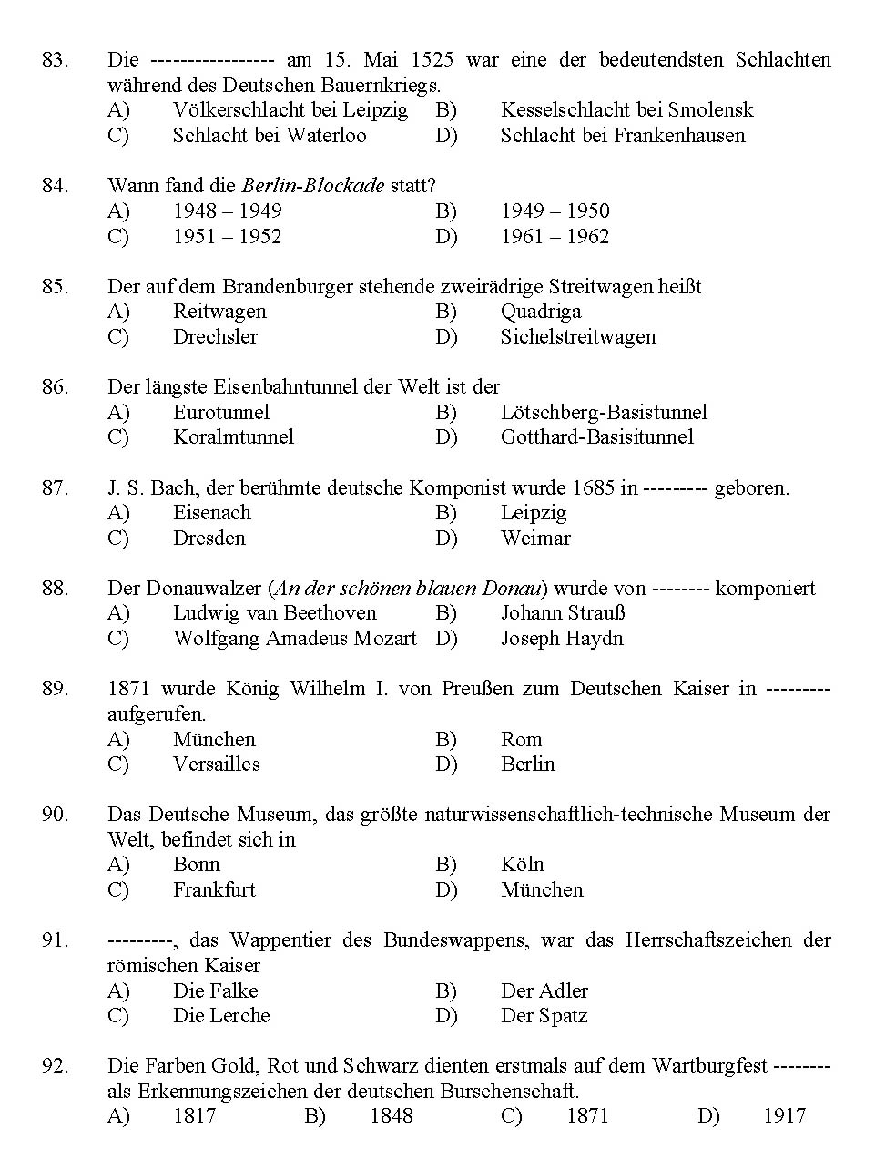 Kerala SET German Exam 2012 Question Code 12912 11