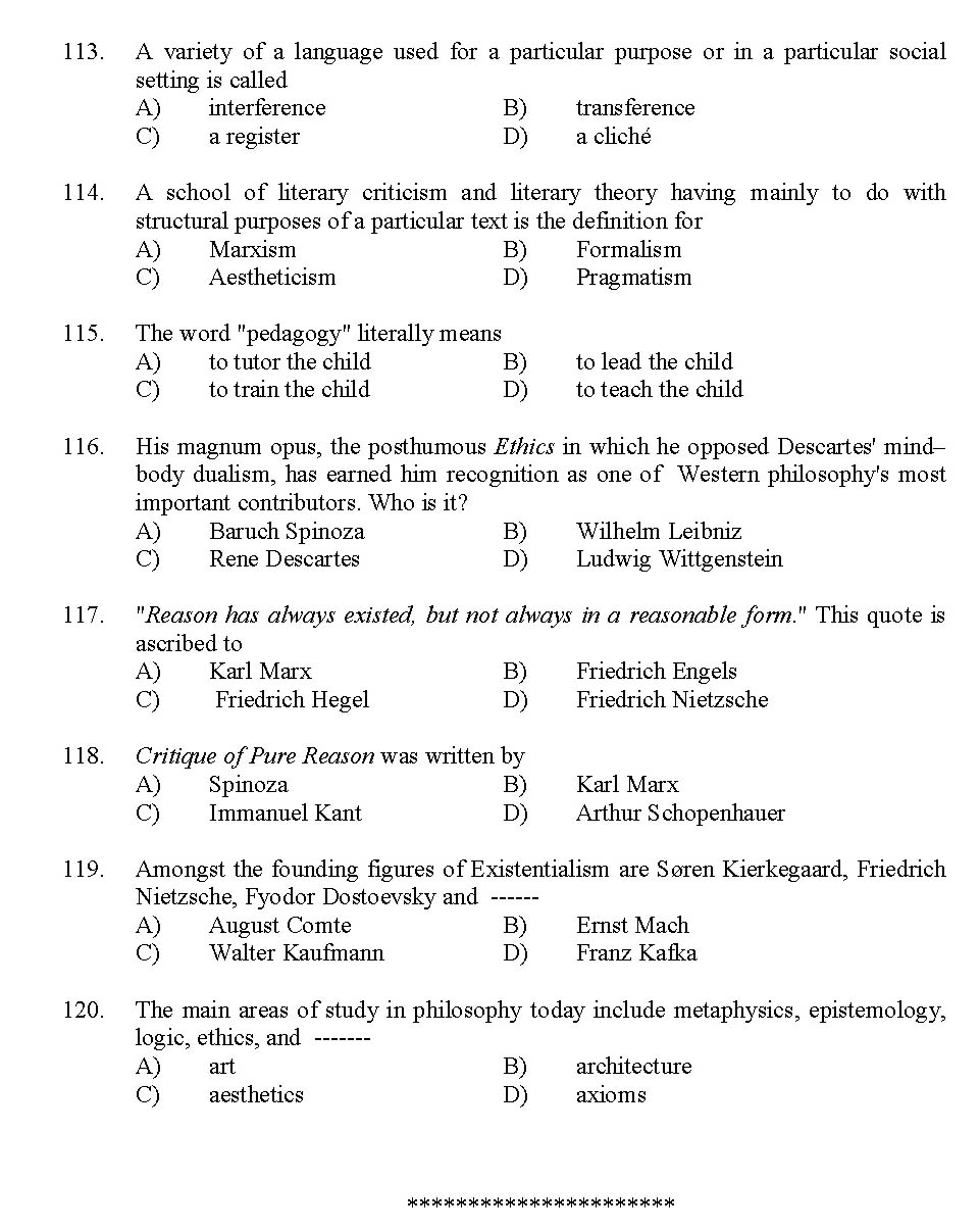 Kerala SET German Exam 2012 Question Code 12912 14