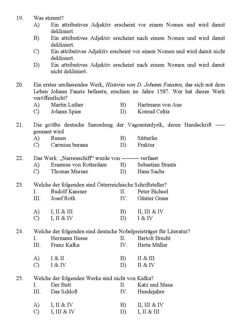 Kerala SET German Exam 2012 Question Code 12912 3