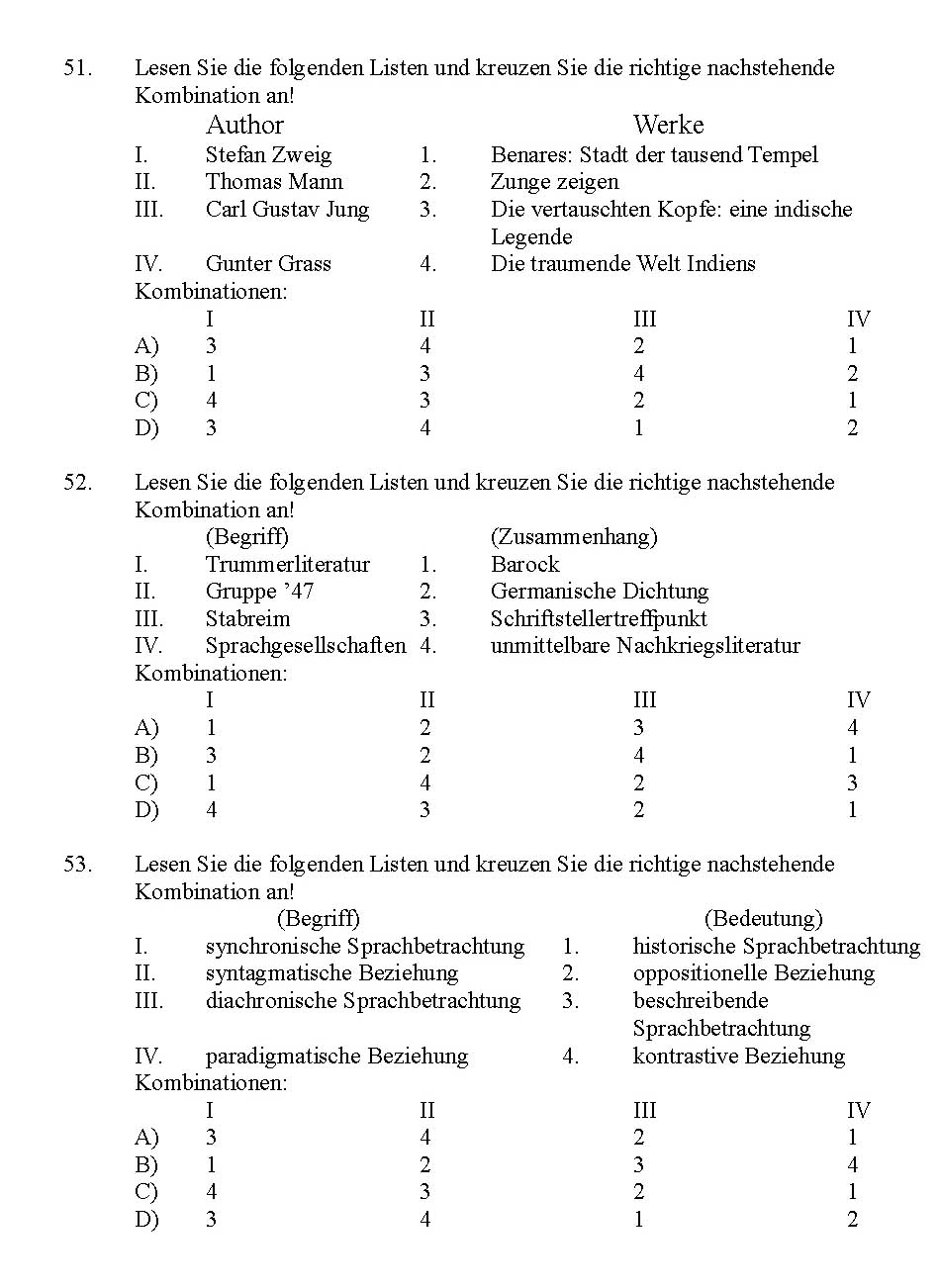 Kerala SET German Exam 2012 Question Code 12912 7