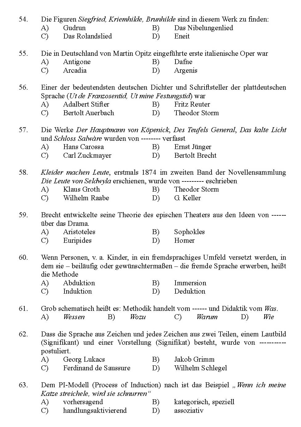 Kerala SET German Exam 2012 Question Code 12912 8
