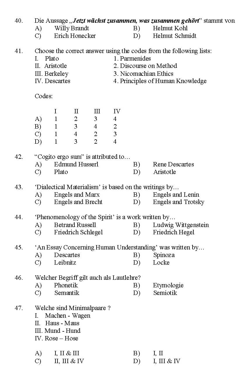 Kerala SET German Exam 2016 Question Code 16112 A 6