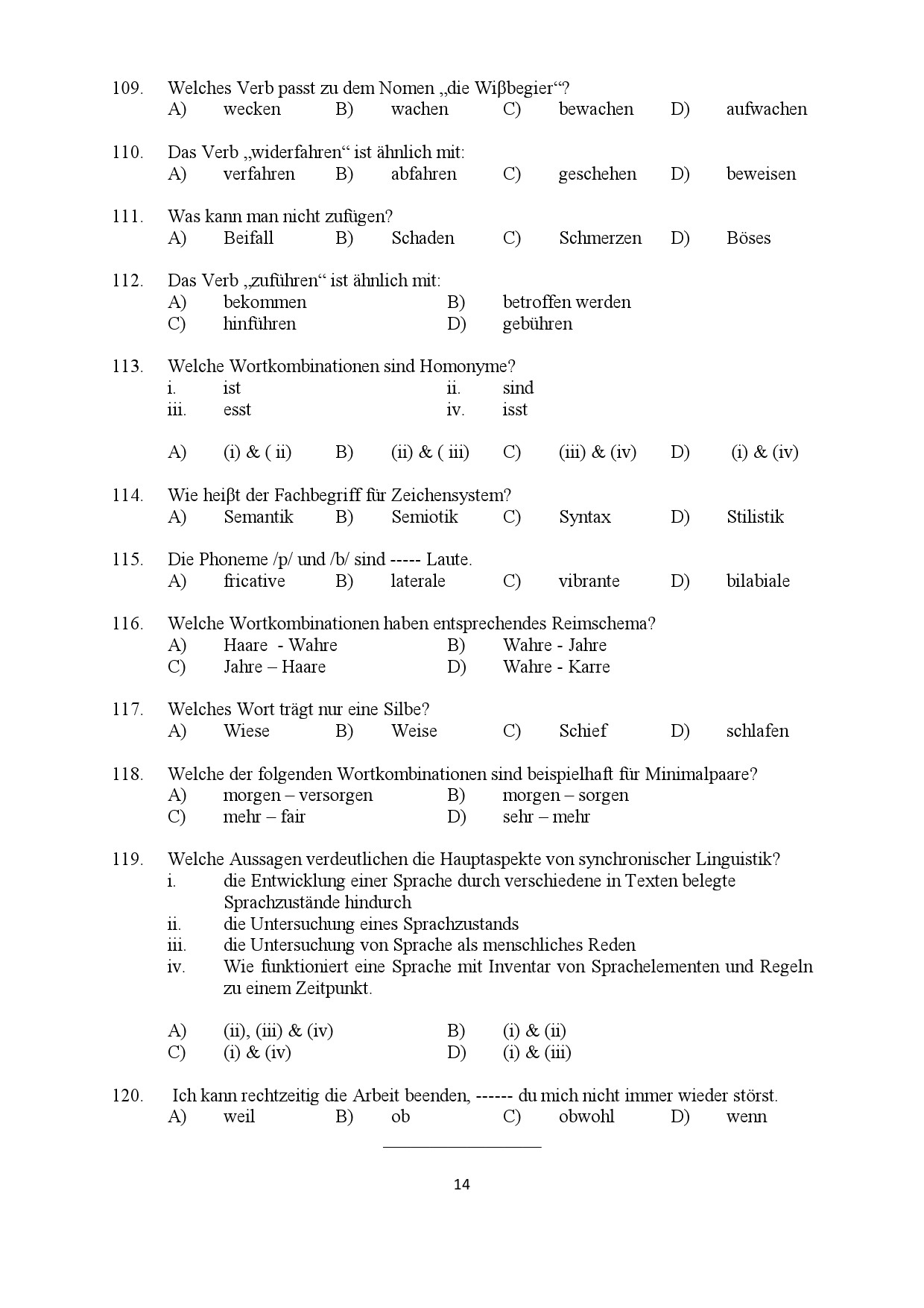 Kerala SET German Exam Question Paper January 2022 14