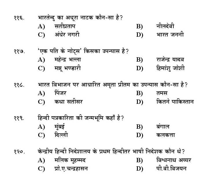 Kerala SET Hindi Exam 2014 Question Code 14213 11