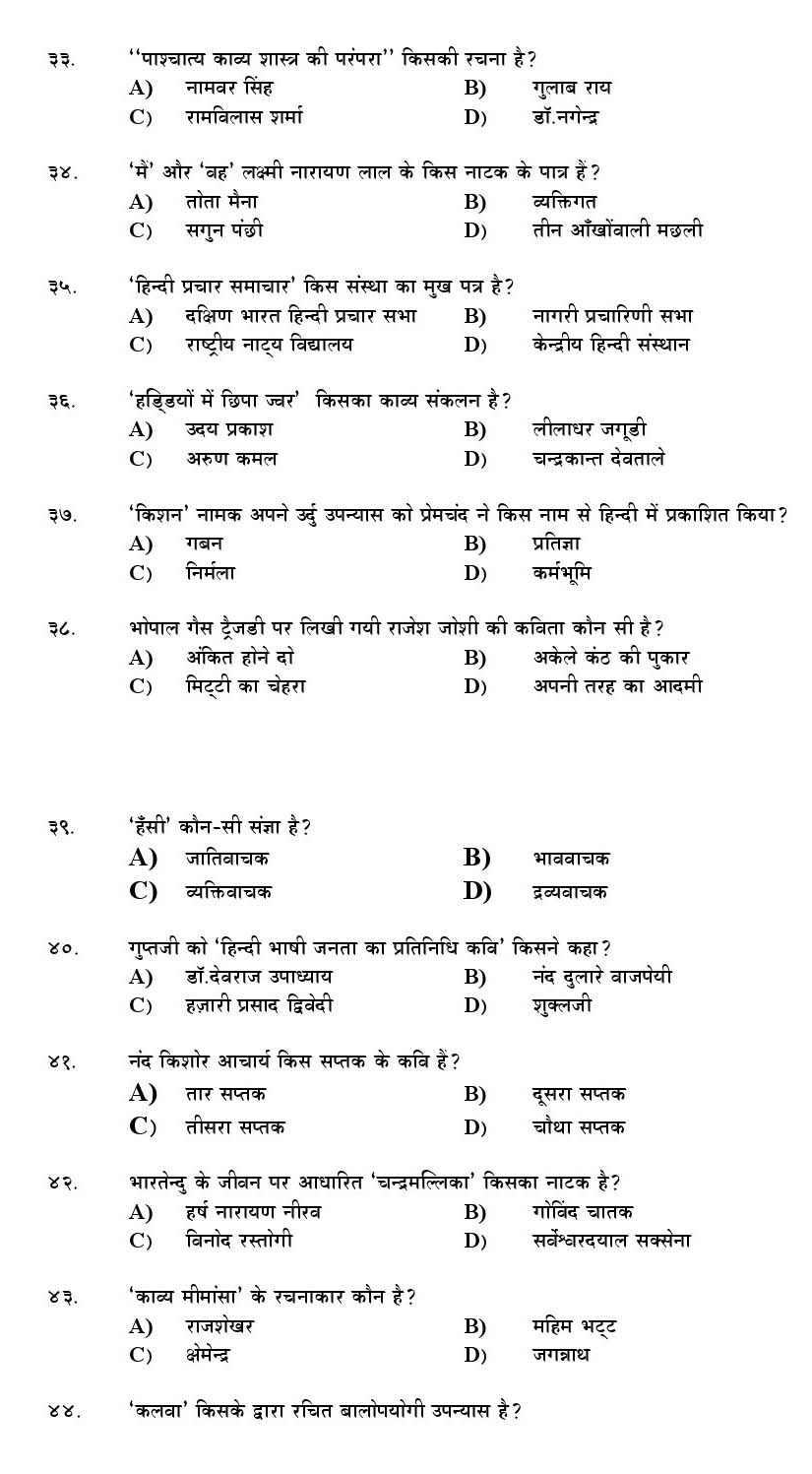 Kerala SET Hindi Exam 2014 Question Code 14213 4