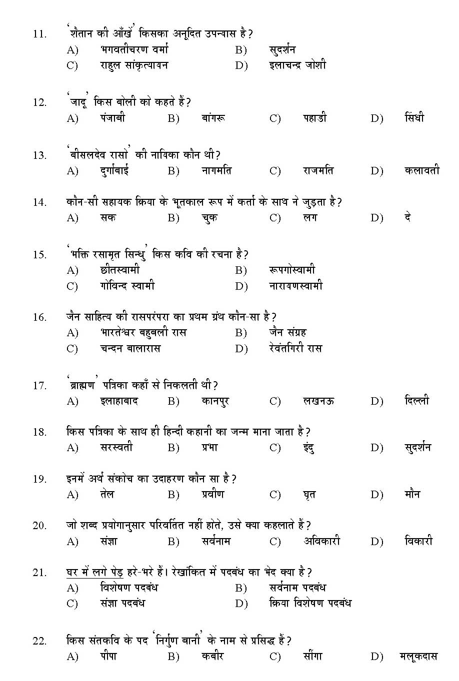 Kerala SET Hindi Exam 2015 Question Code 15613 2