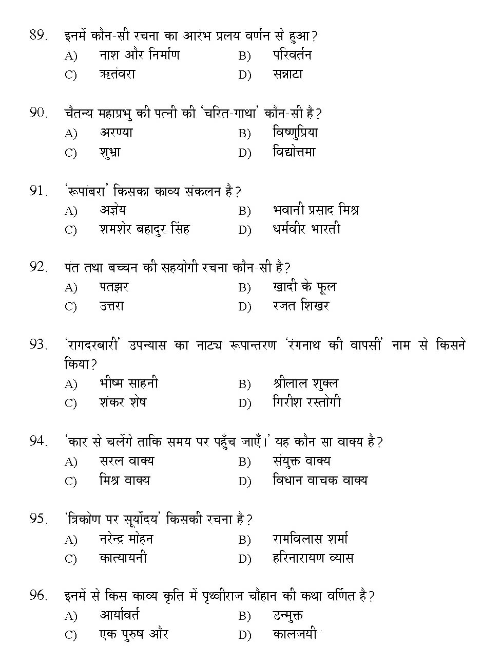 Kerala SET Hindi Exam 2016 Question Code 16113 A 12