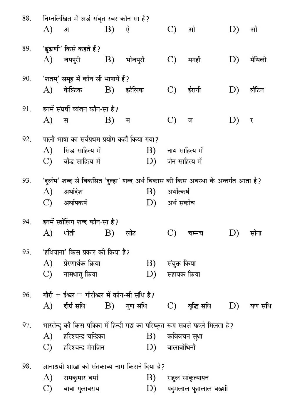 Kerala SET Hindi Exam 2016 Question Code 16613 A 10