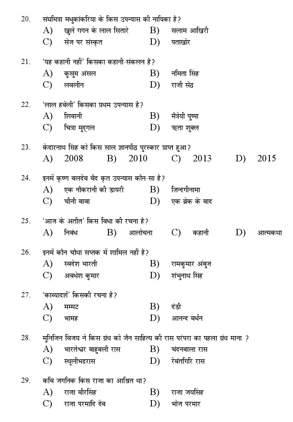 Kerala SET Hindi Exam 2016 Question Code 16613 A 3