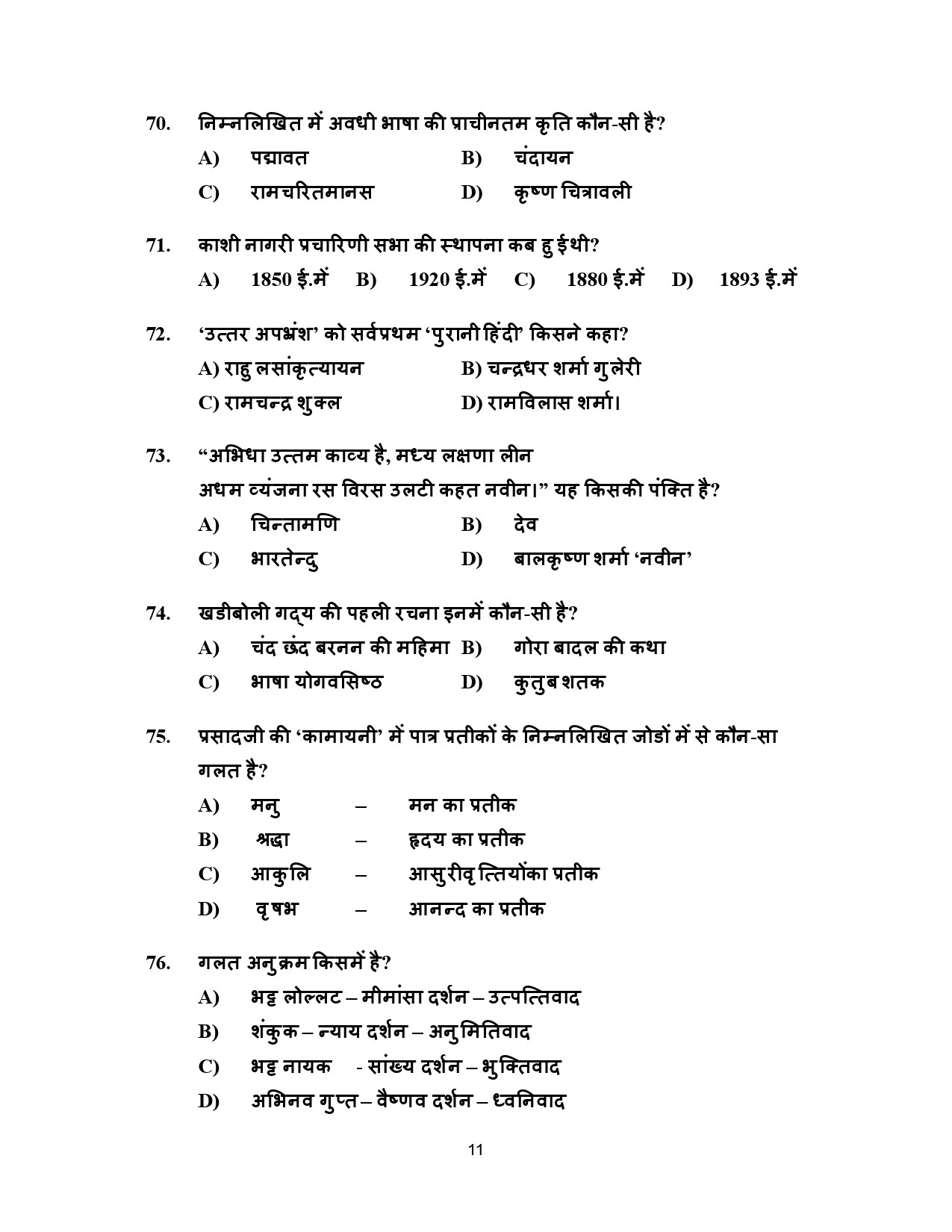 Kerala SET Hindi Exam Question Paper July 2023 11