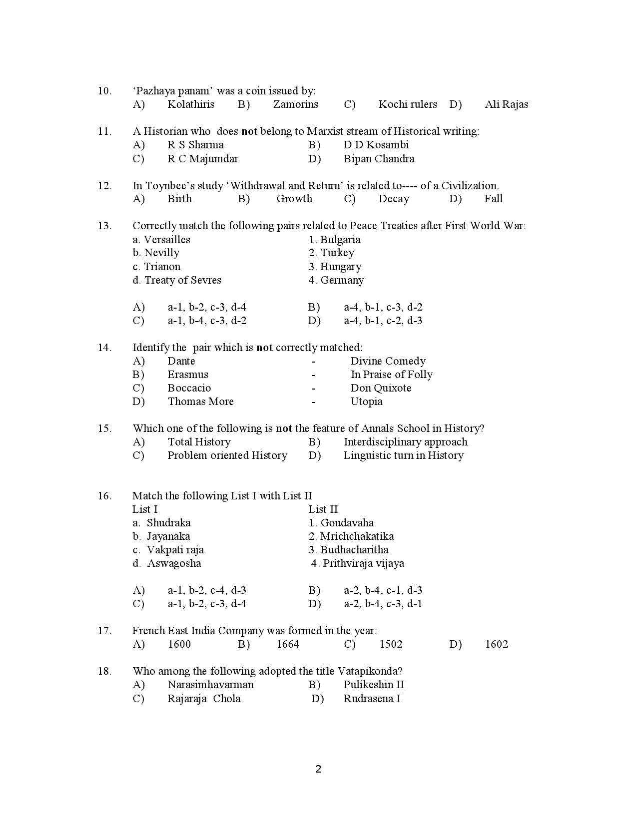 Kerala SET History Exam Question Paper January 2023 2