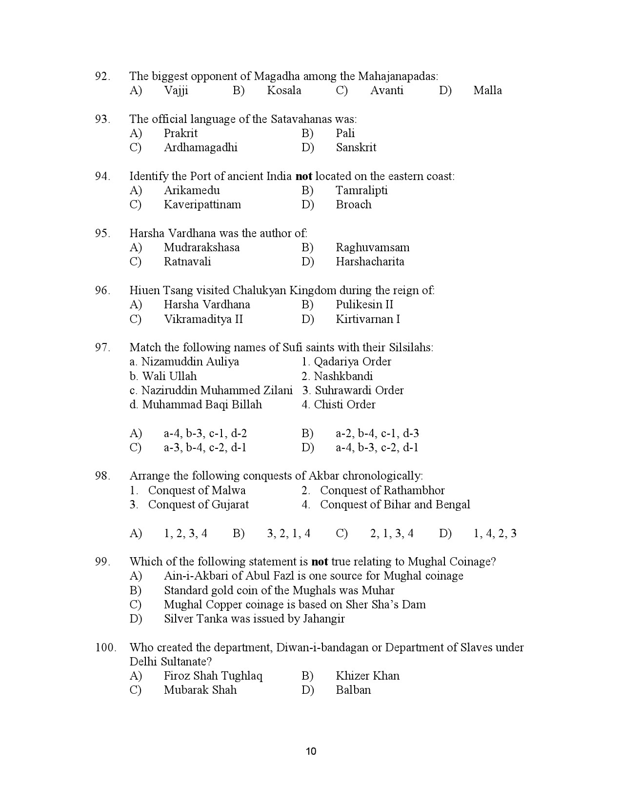 Kerala SET History Exam Question Paper July 2023 10