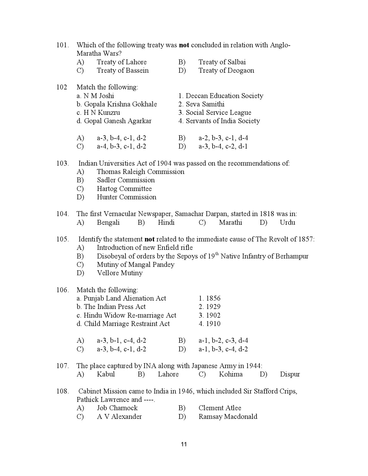 Kerala SET History Exam Question Paper July 2023 11