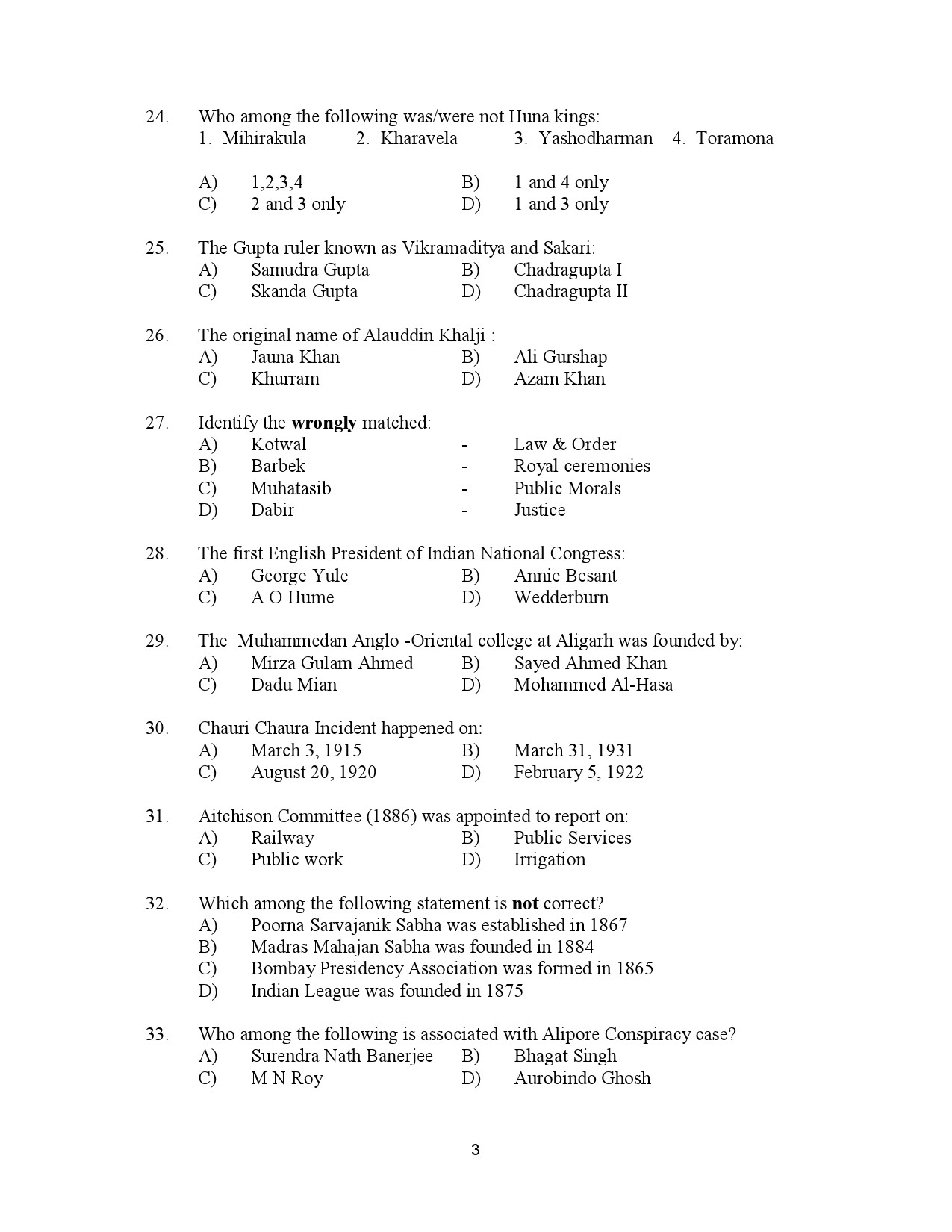 Kerala SET History Exam Question Paper July 2023 3