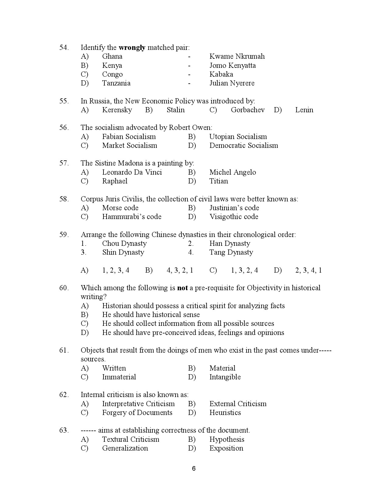 Kerala SET History Exam Question Paper July 2023 6