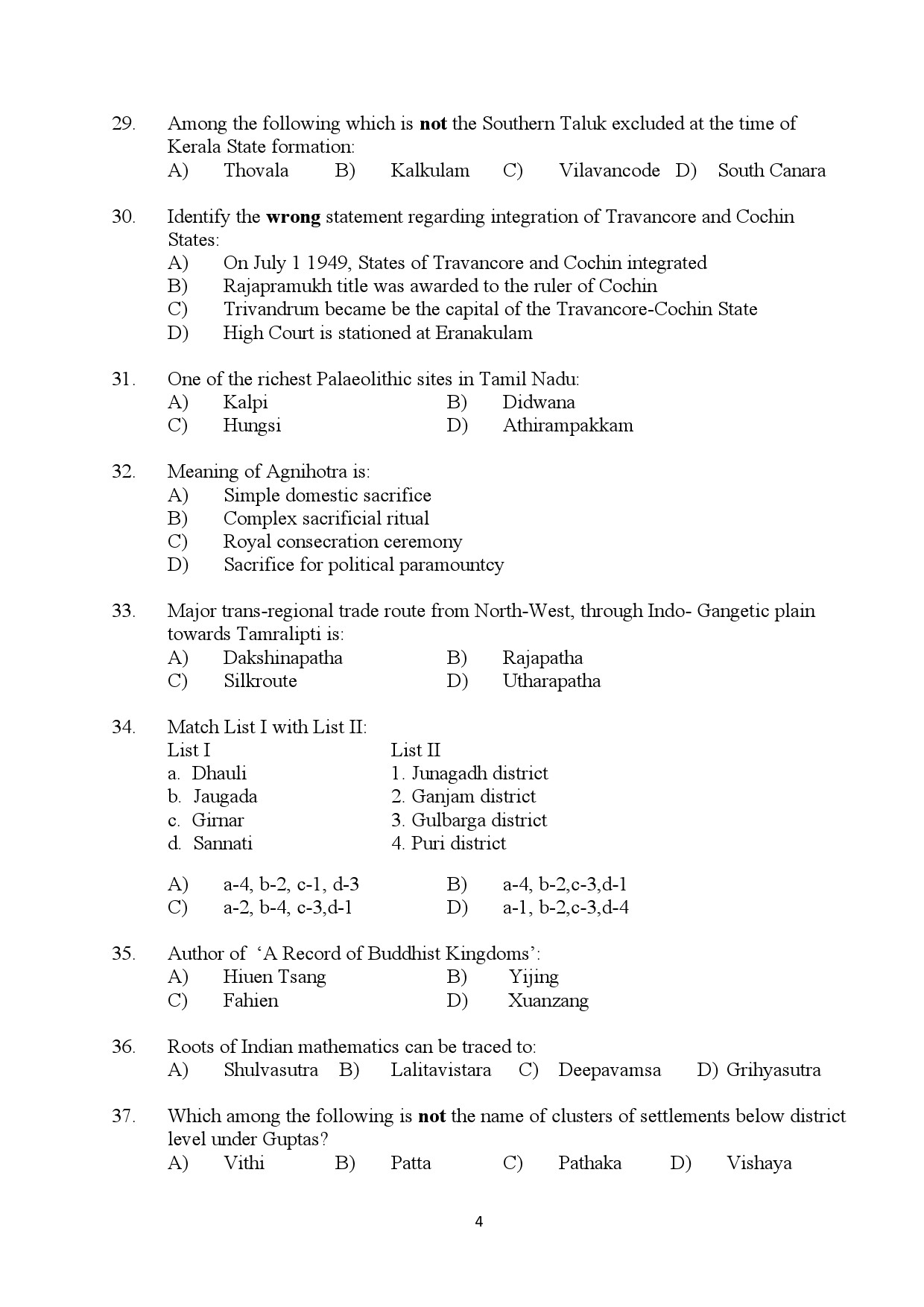 Kerala SET History Exam Question Paper July 2024 4