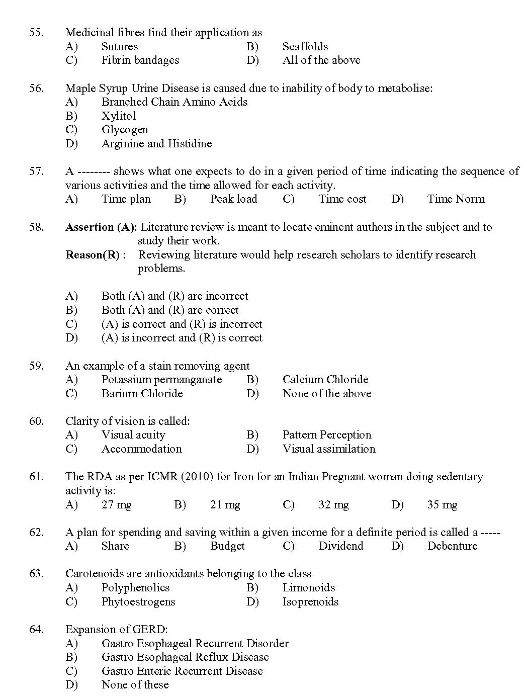 Kerala SET Home Science Exam 2017 Question Code 17215 A 7
