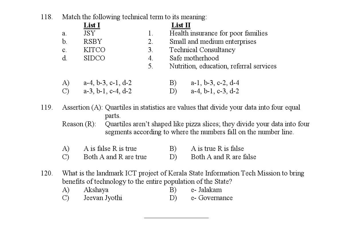 Kerala SET Home Science Exam Question Paper February 2019 14