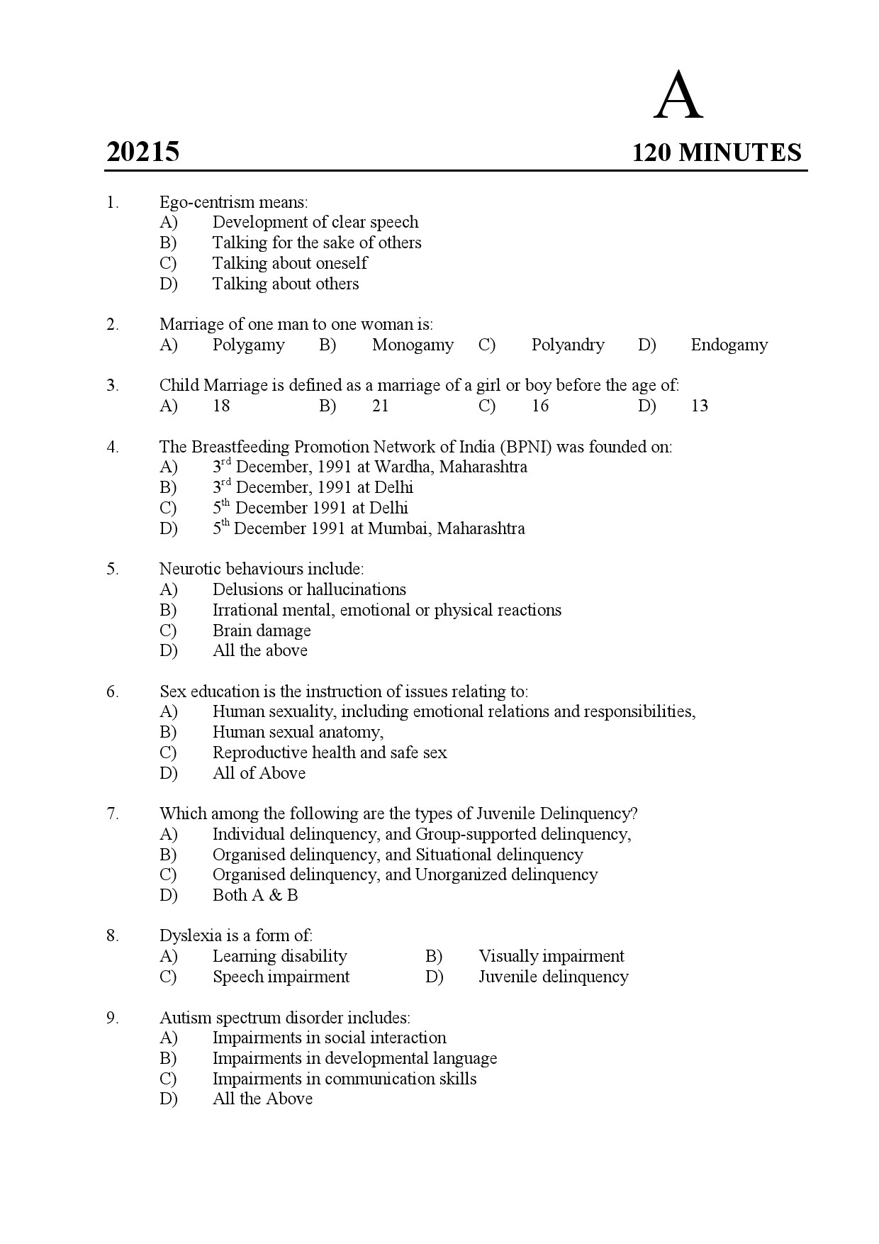 Kerala SET Home Science Exam Question Paper February 2020 1