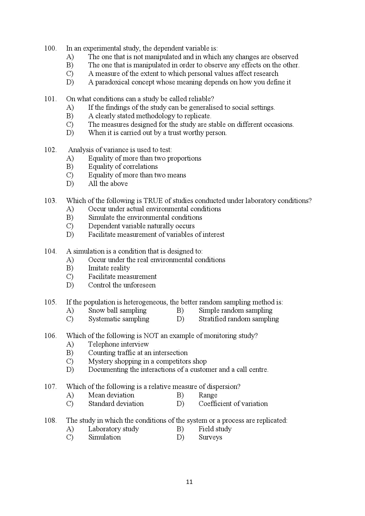 Kerala SET Home Science Exam Question Paper February 2020 11