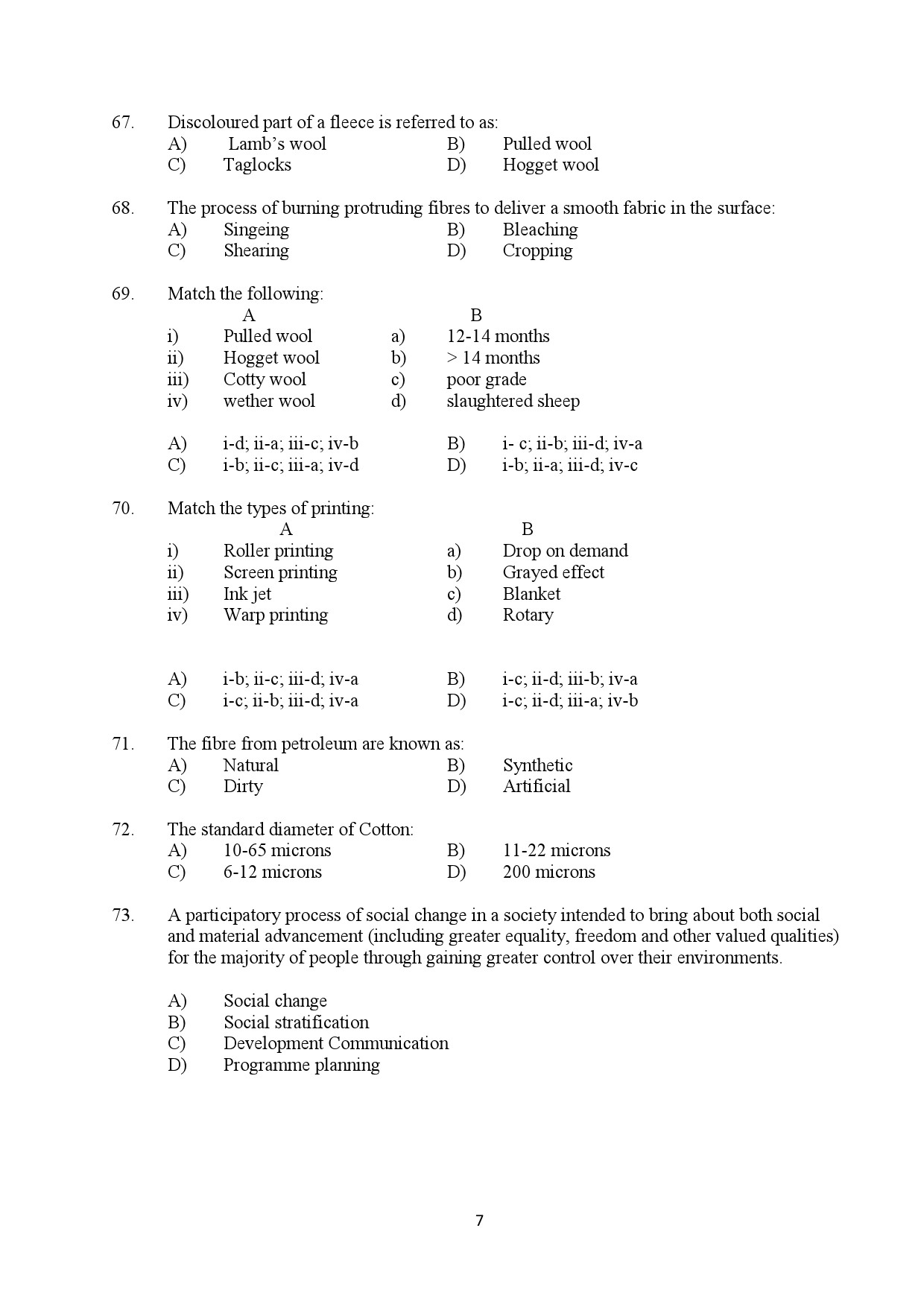 Kerala SET Home Science Exam Question Paper February 2020 7