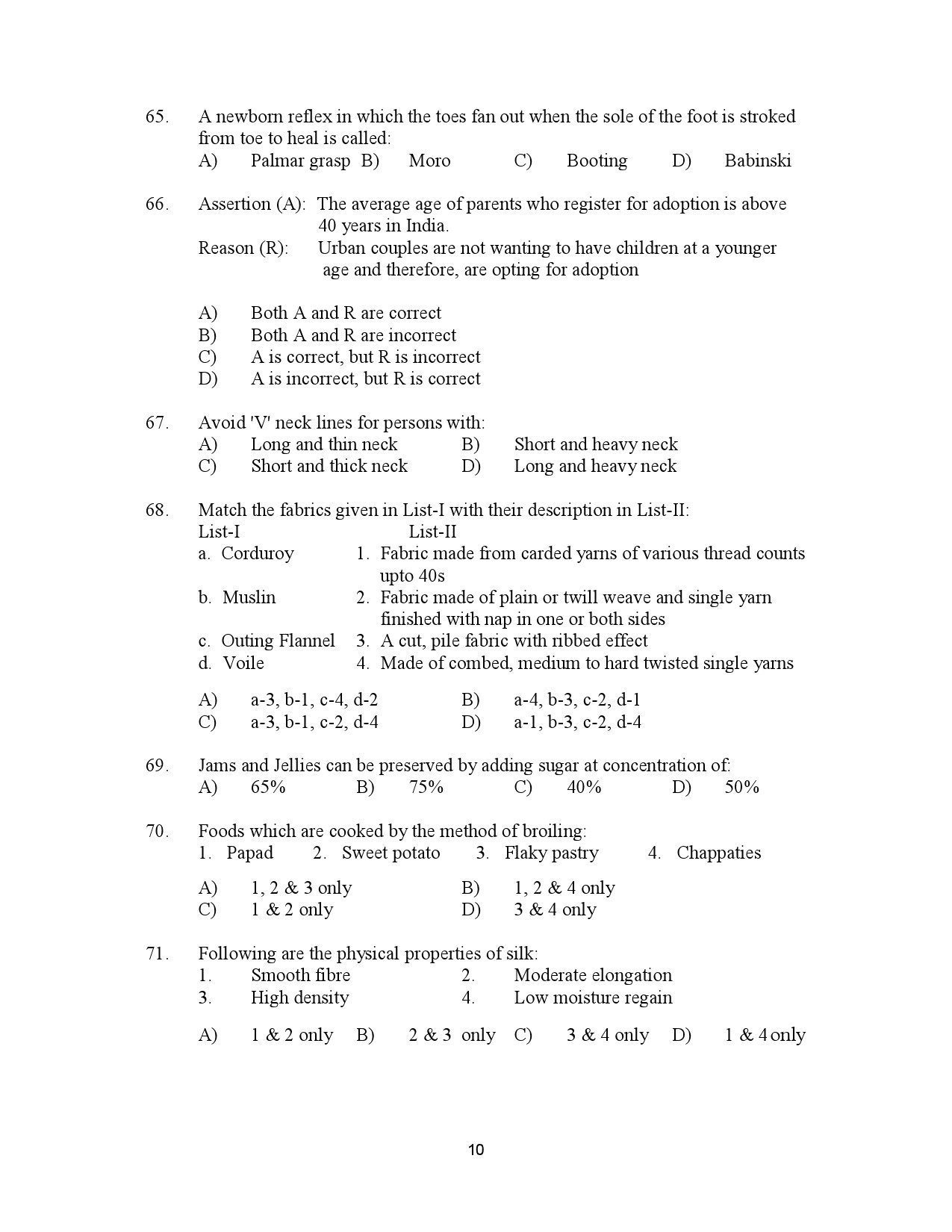 Kerala SET Home Science Exam Question Paper January 2023 10