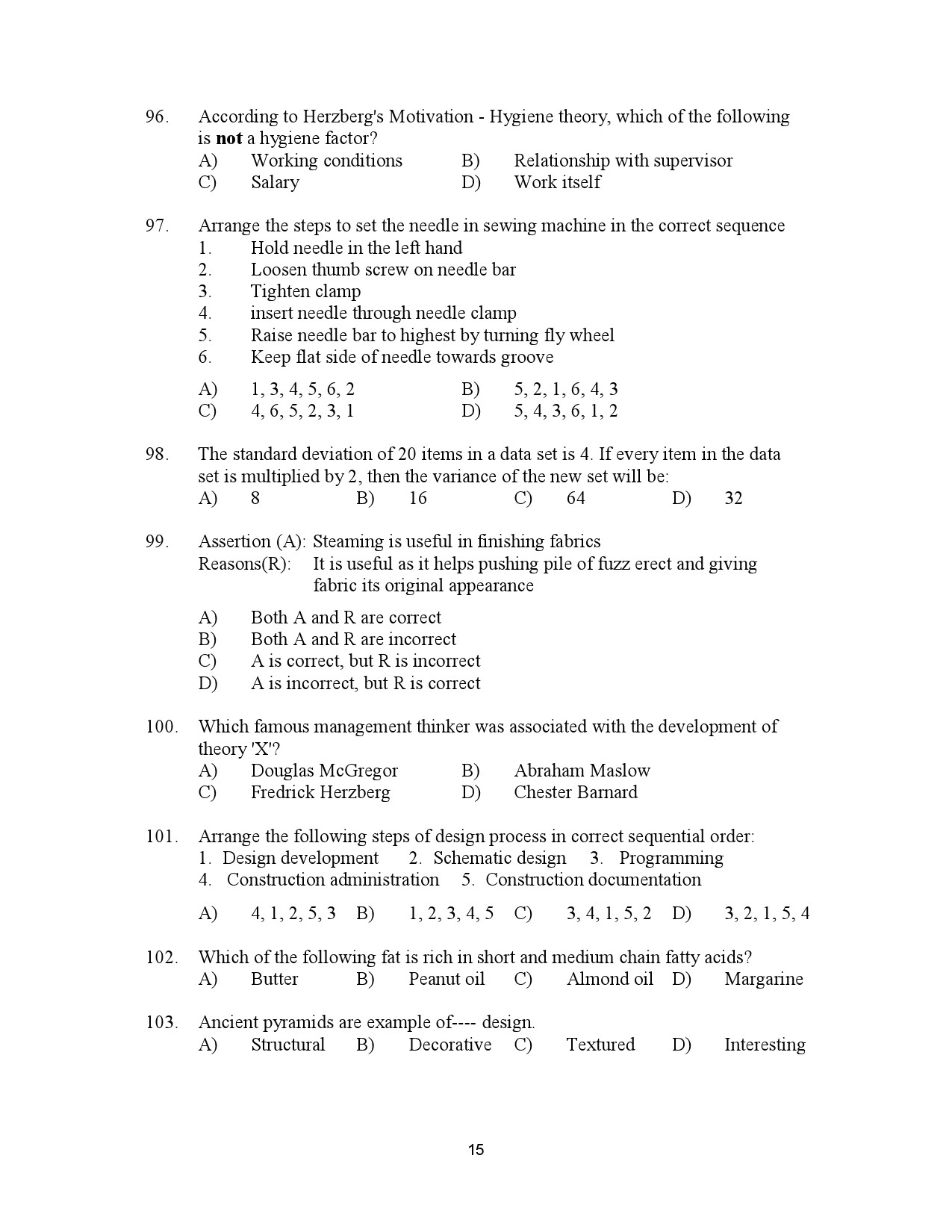 Kerala SET Home Science Exam Question Paper January 2023 15