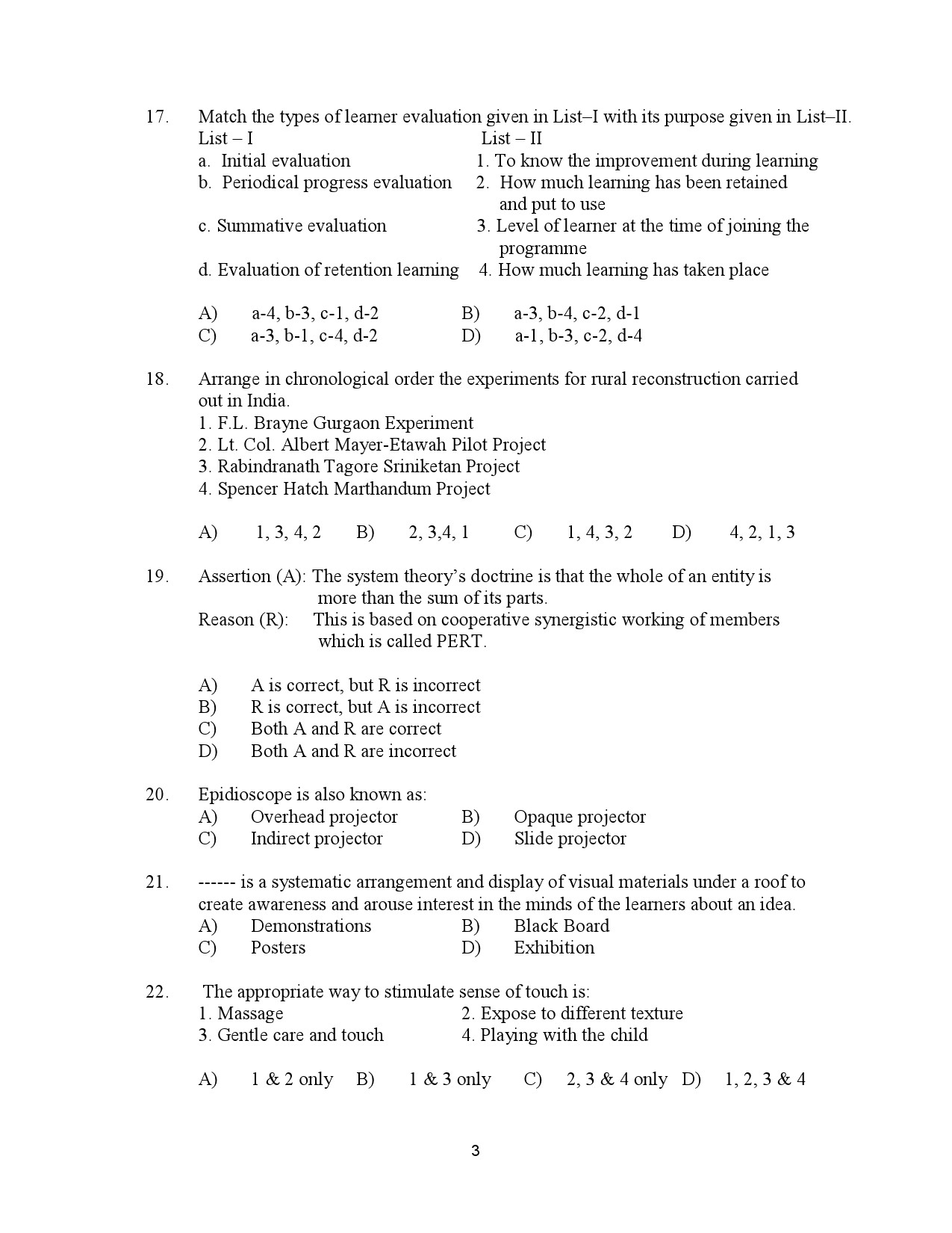 Kerala SET Home Science Exam Question Paper January 2023 3