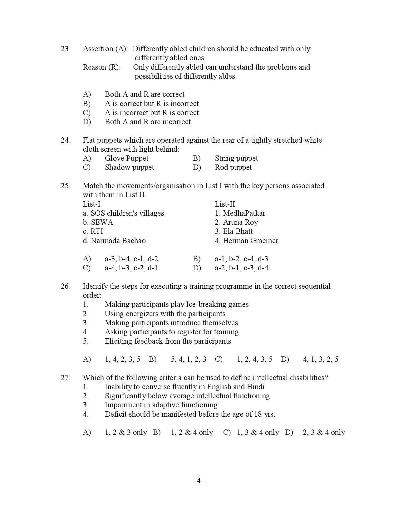 Kerala SET Home Science Exam Question Paper January 2023 4