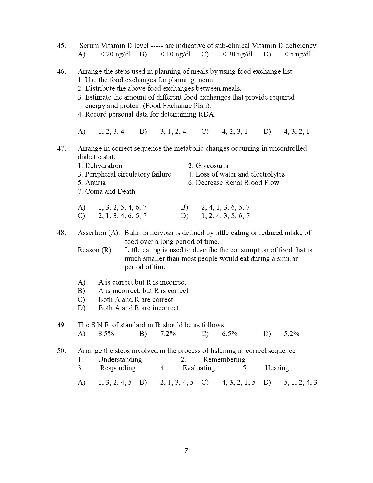 Kerala SET Home Science Exam Question Paper January 2023 7