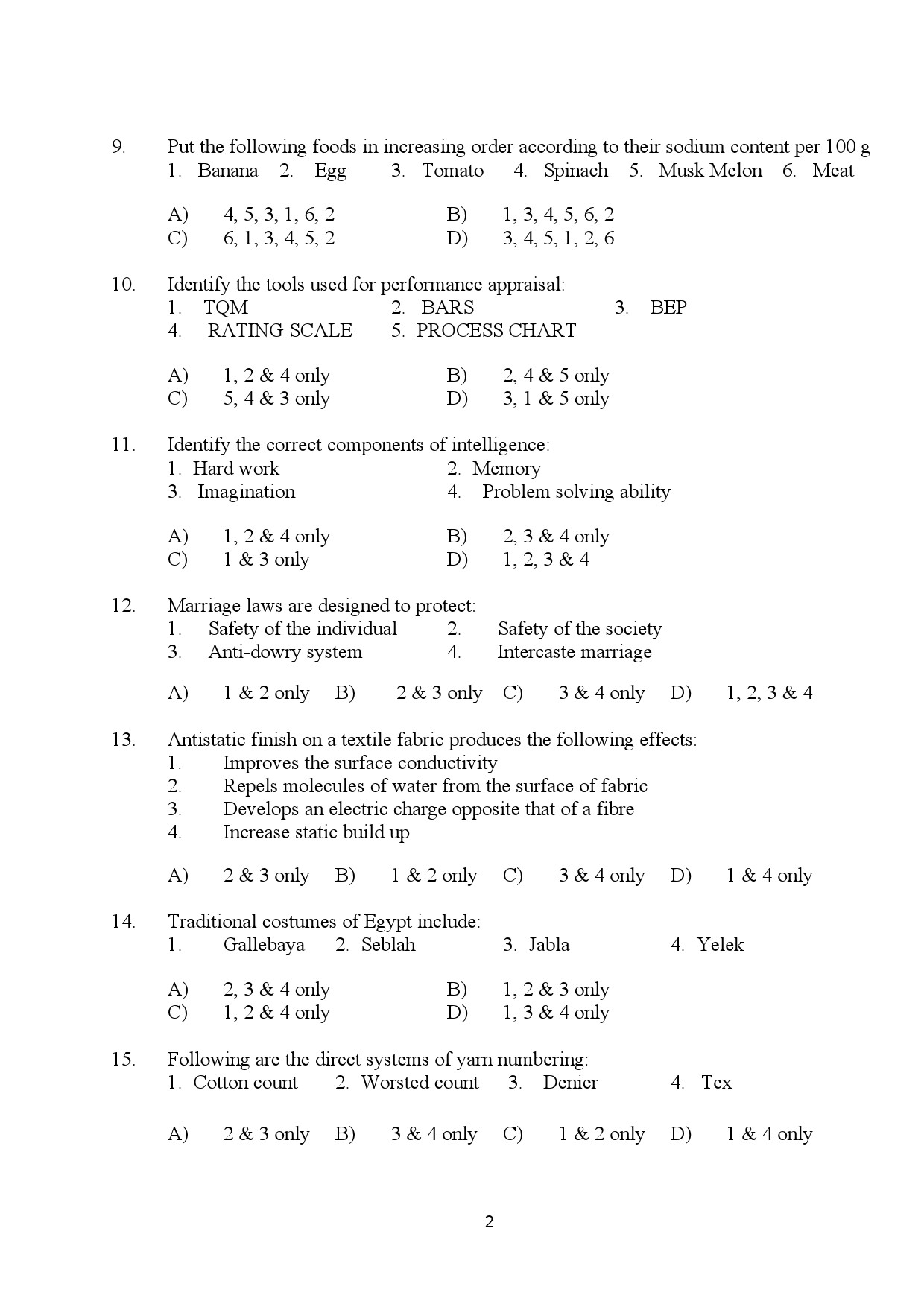 Kerala SET Home Science Exam Question Paper January 2024 2