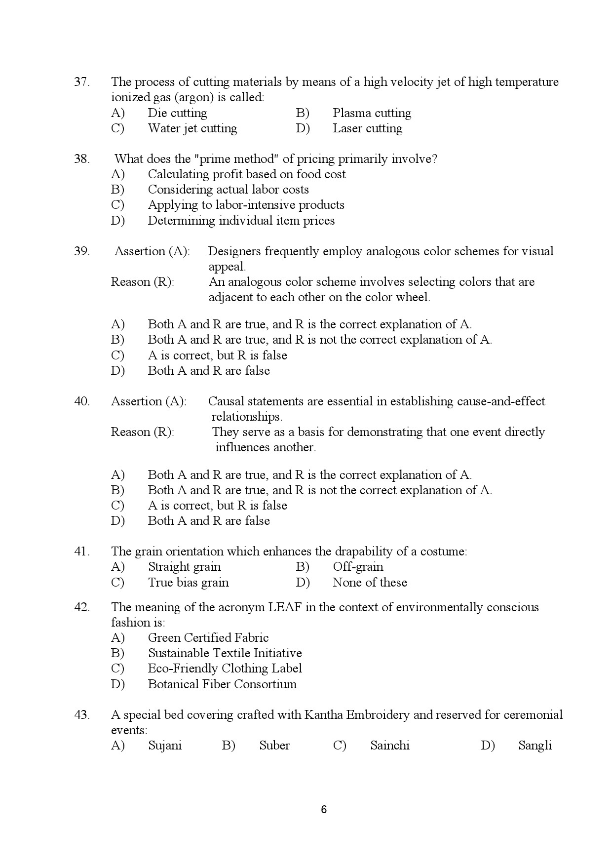 Kerala SET Home Science Exam Question Paper January 2024 6