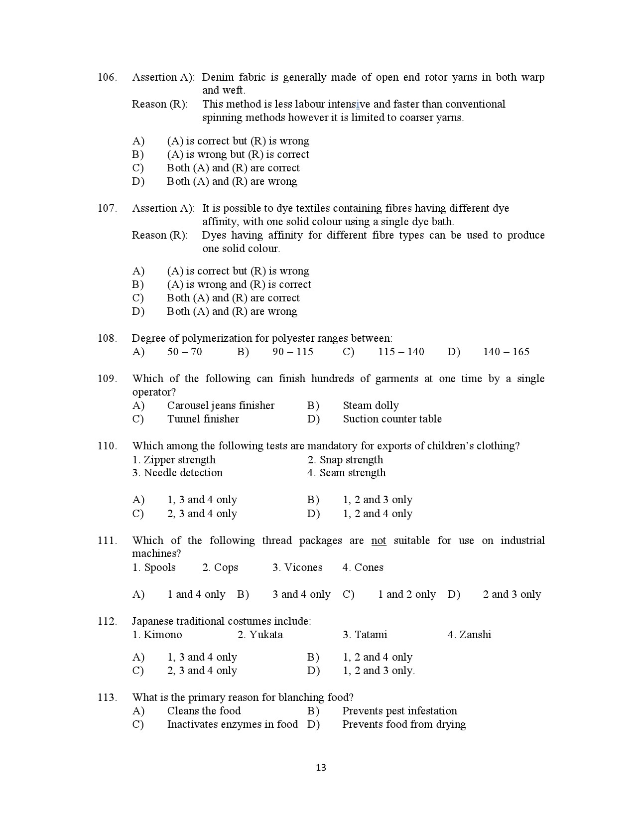 Kerala SET Home Science Exam Question Paper July 2021 13