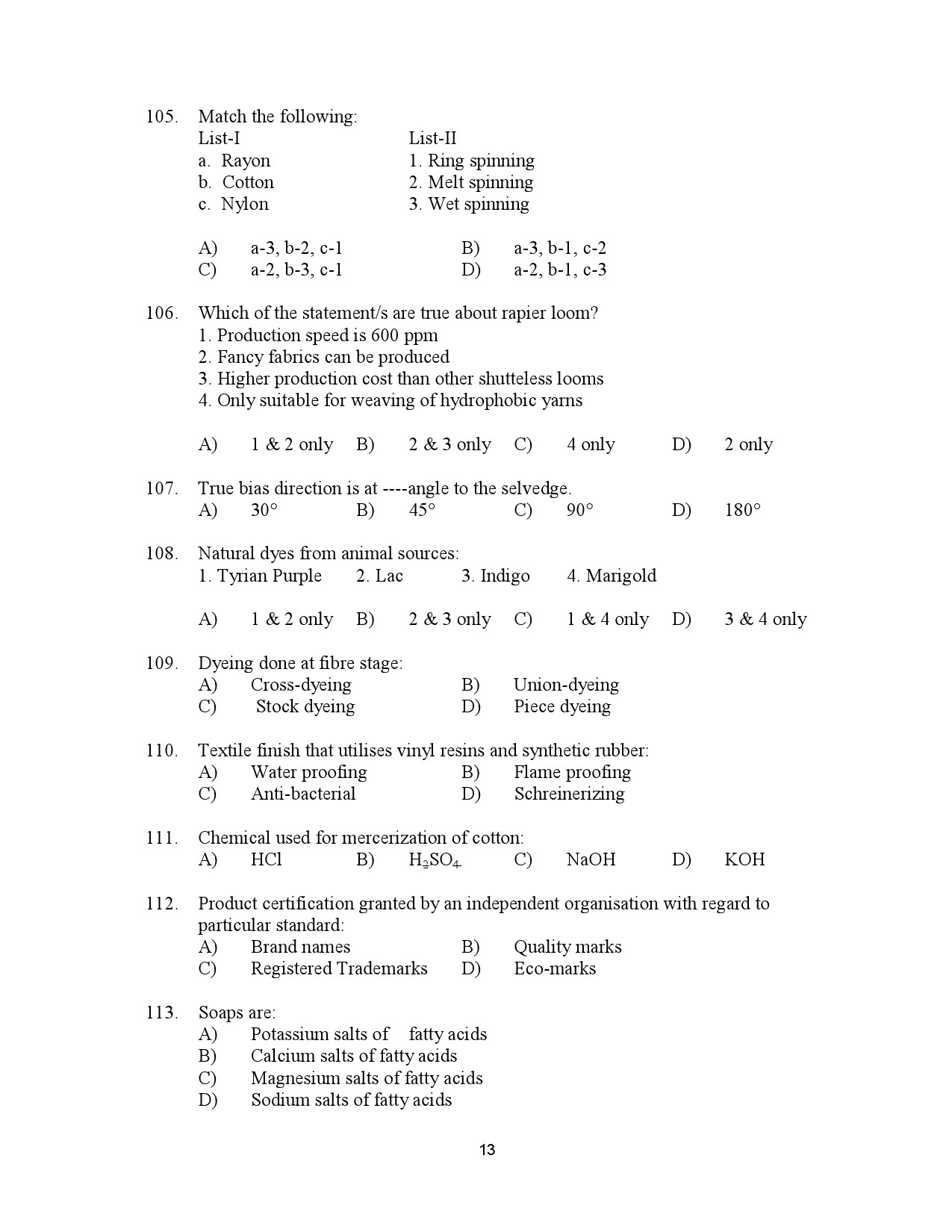 Kerala SET Home Science Exam Question Paper July 2023 13