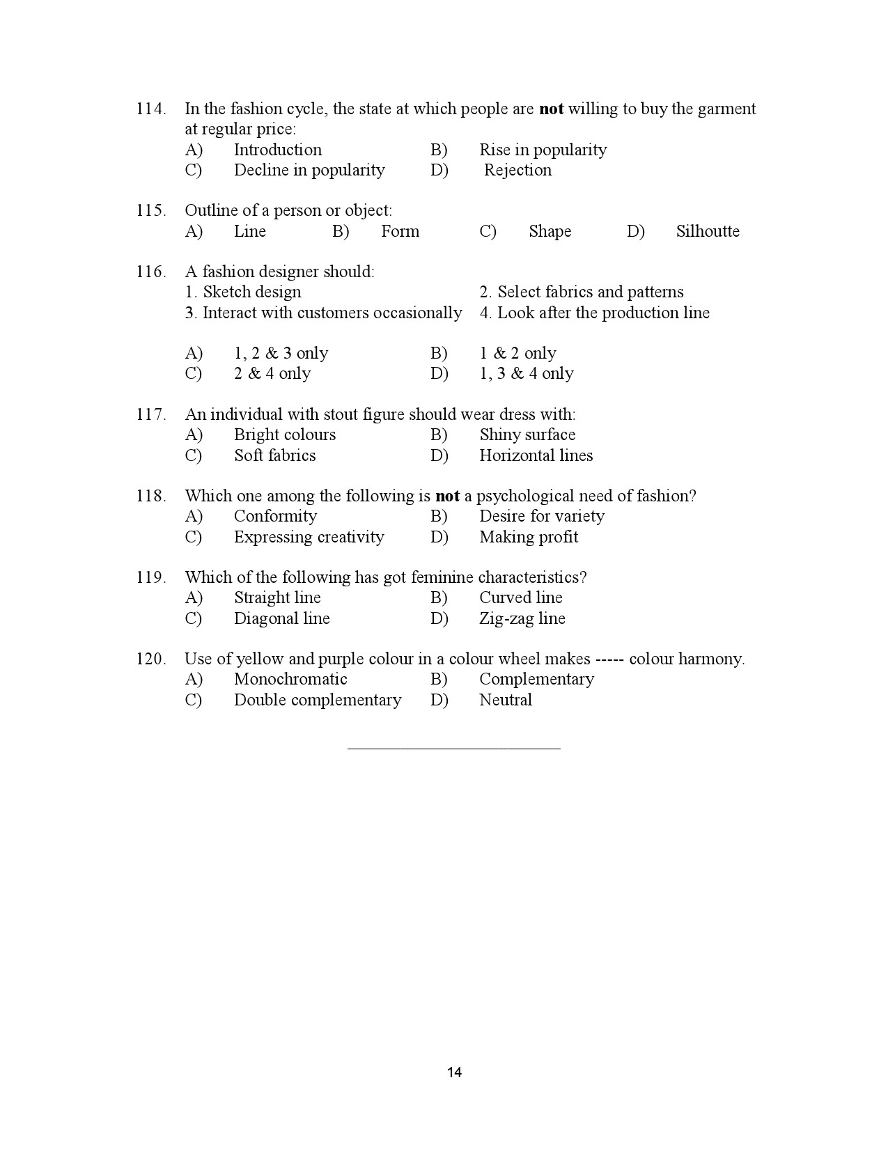 Kerala SET Home Science Exam Question Paper July 2023 14