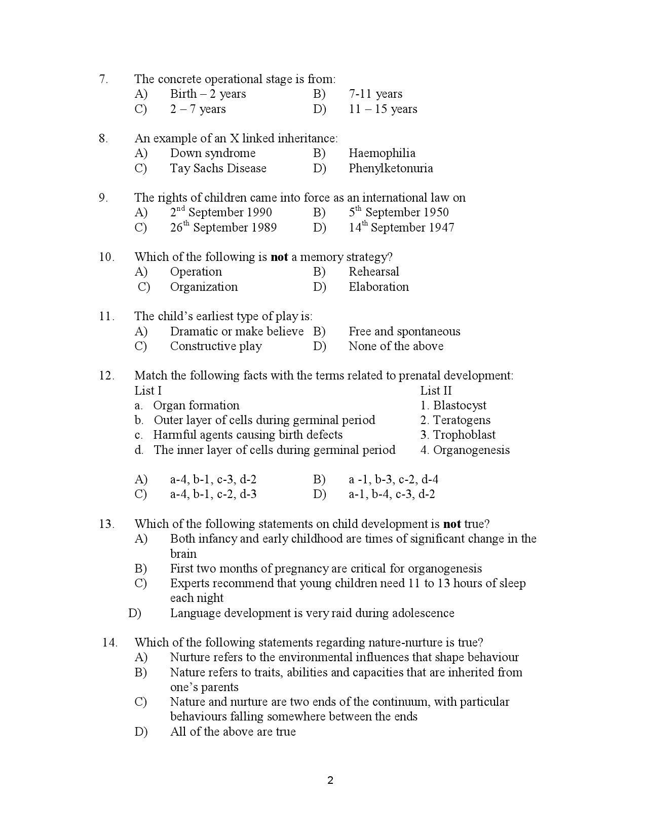 Kerala SET Home Science Exam Question Paper July 2023 2