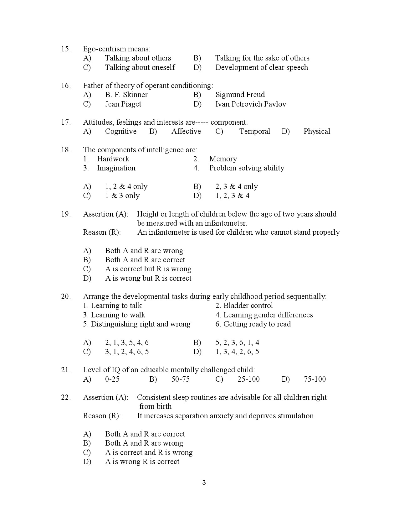 Kerala SET Home Science Exam Question Paper July 2023 3