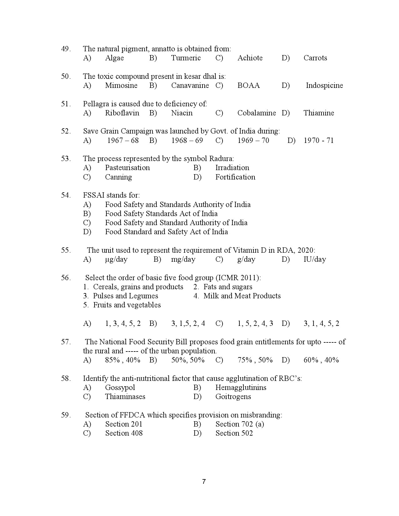 Kerala SET Home Science Exam Question Paper July 2023 7