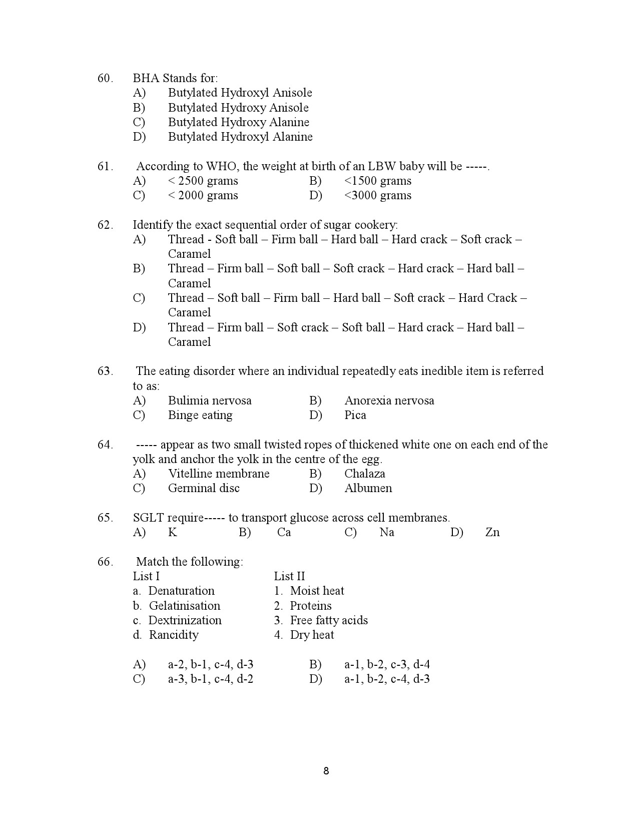 Kerala SET Home Science Exam Question Paper July 2023 8