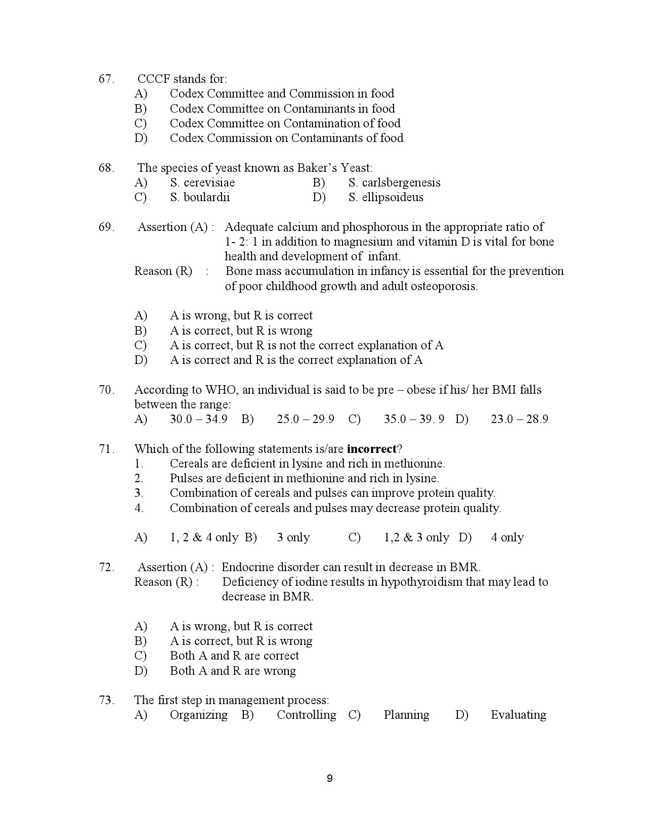 Kerala SET Home Science Exam Question Paper July 2023 9