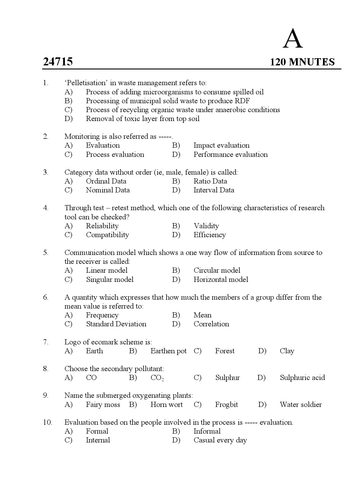 Kerala SET Home Science Exam Question Paper July 2024 1