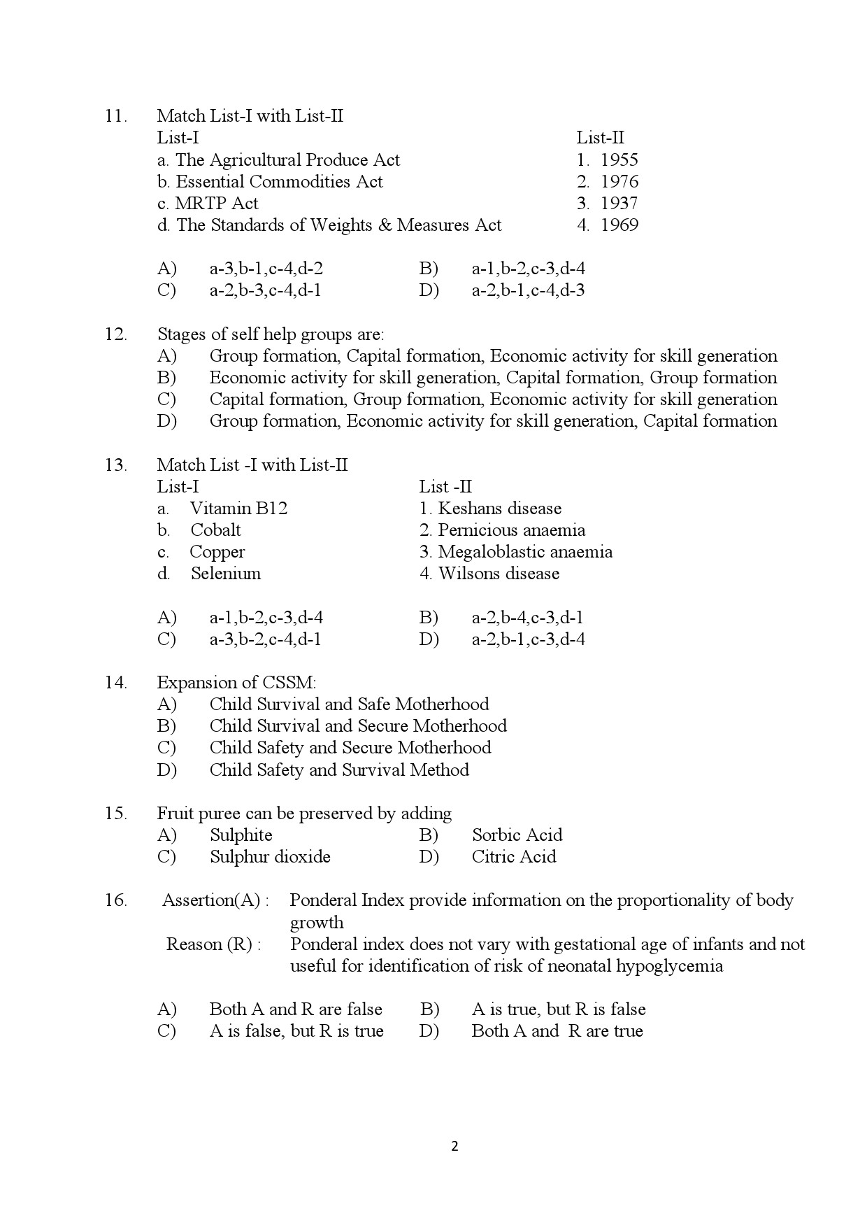 Kerala SET Home Science Exam Question Paper July 2024 2