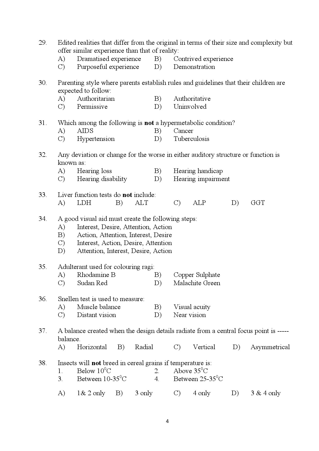 Kerala SET Home Science Exam Question Paper July 2024 4