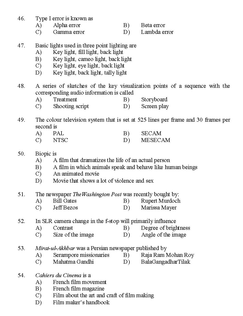 Kerala SET Journalism Exam 2014 Question Code 14217 6