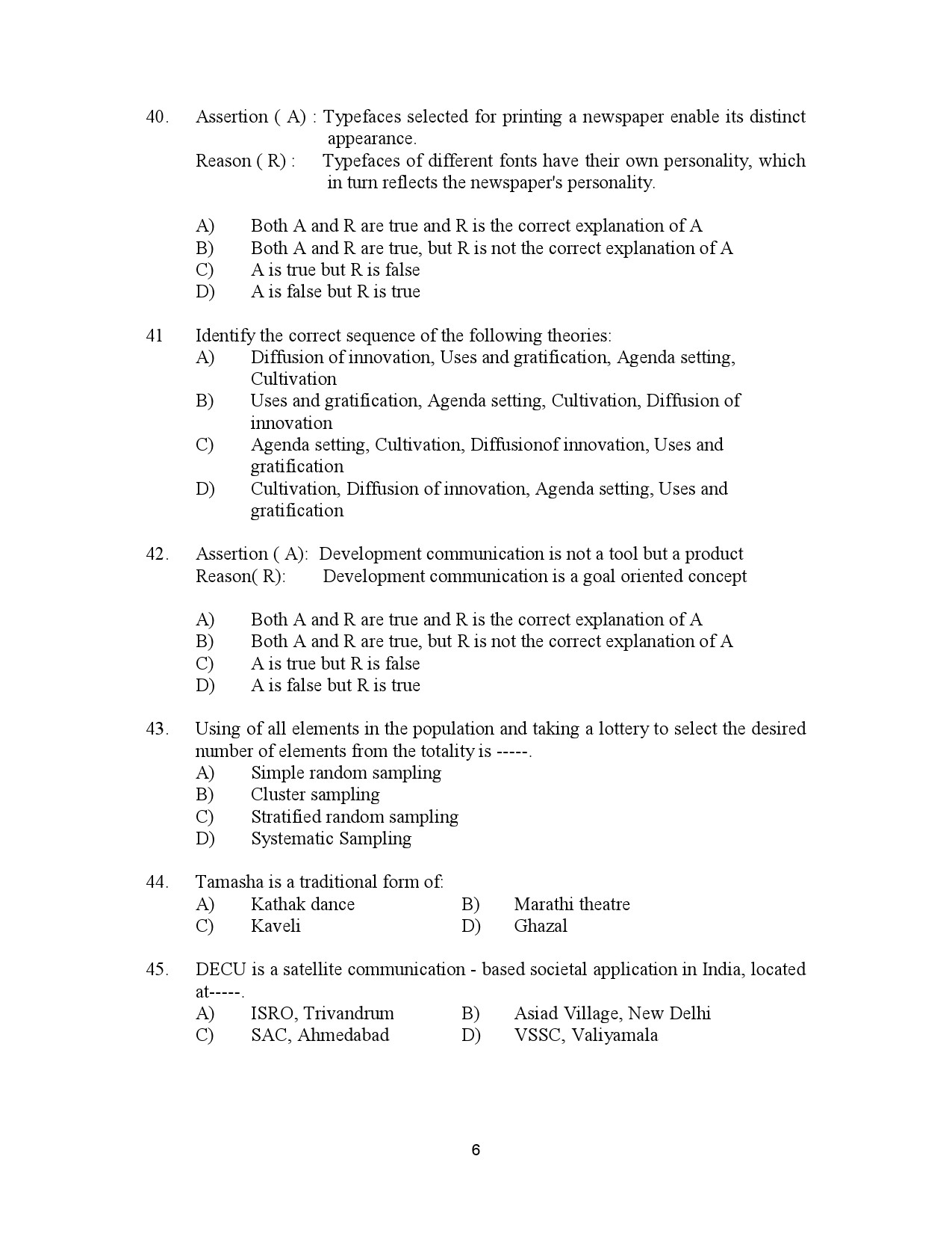 Kerala SET Journalism Exam Question Paper January 2023 6